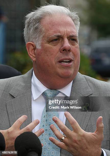 Maryland Gov. Larry Hogan endorses Republican presidential candidate, New Jersey Gov. Chris Christie during a campaign stop at the Double T Diner...