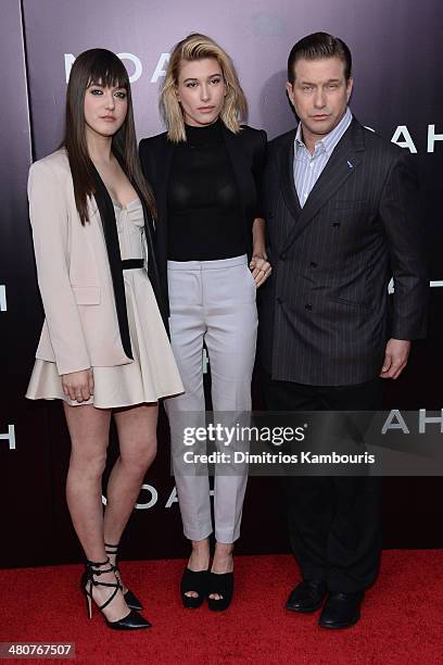 Alaia Baldwin, Hailey Baldwin and Stephen Baldwin attend the "Noah" New York premiere at Ziegfeld Theatre on March 26, 2014 in New York City.