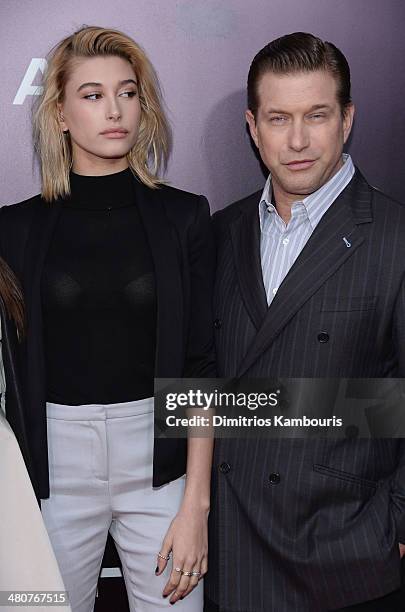 Hailey Baldwin and Stephen Baldwin attend the "Noah" New York premiere at Ziegfeld Theatre on March 26, 2014 in New York City.