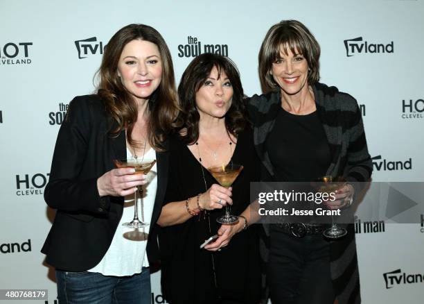 Actresses Jane Leeves, Valerie Bertinelli and Wendie Malick attend the TV Land Goes LIVE! after party at the CBS Studio Center on March 26, 2014 in...