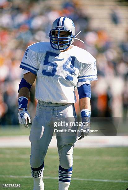 Chris Spielman of the Detroit Lions looks on during an NFL football game circa 1989. Spielman played for the Lions from 1988-95.