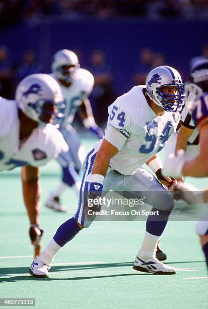 Chris Spielman of the Detroit Lions in action against the New York Giants during an NFL football game October 30, 1994 at The Meadowlands in East...