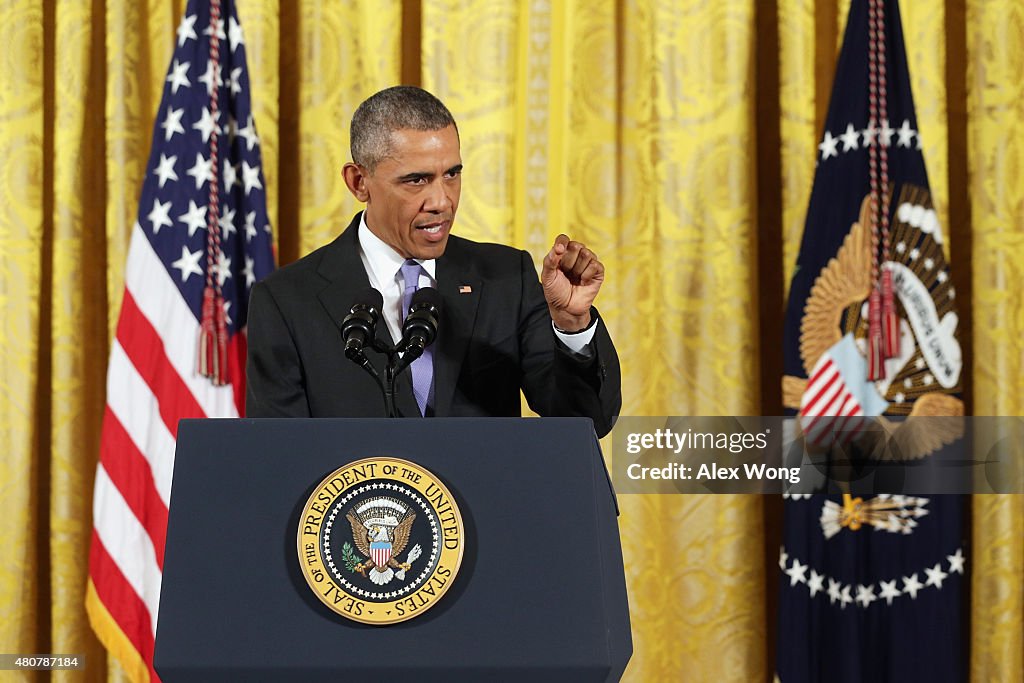 President Obama Holds News Conference On Iran Deal At White House