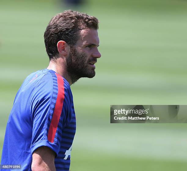 Juan Mata of Manchester United in action during a first team training session as part of their pre-season tour of the USA at VMAC on July 15, 2015 in...