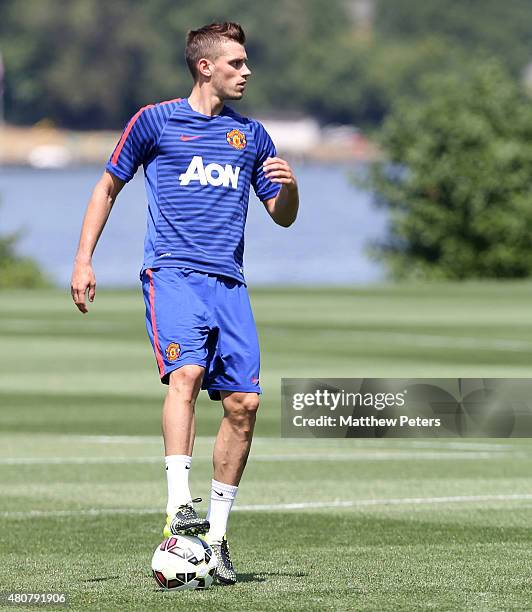 Morgan Schneiderlin of Manchester United in action during a first team training session as part of their pre-season tour of the USA at VMAC on July...
