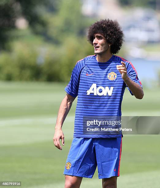 Marouane Fellaini of Manchester United in action during a first team training session as part of their pre-season tour of the USA at VMAC on July 15,...