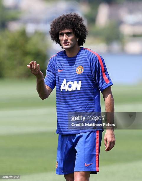 Marouane Fellaini of Manchester United in action during a first team training session as part of their pre-season tour of the USA at VMAC on July 15,...