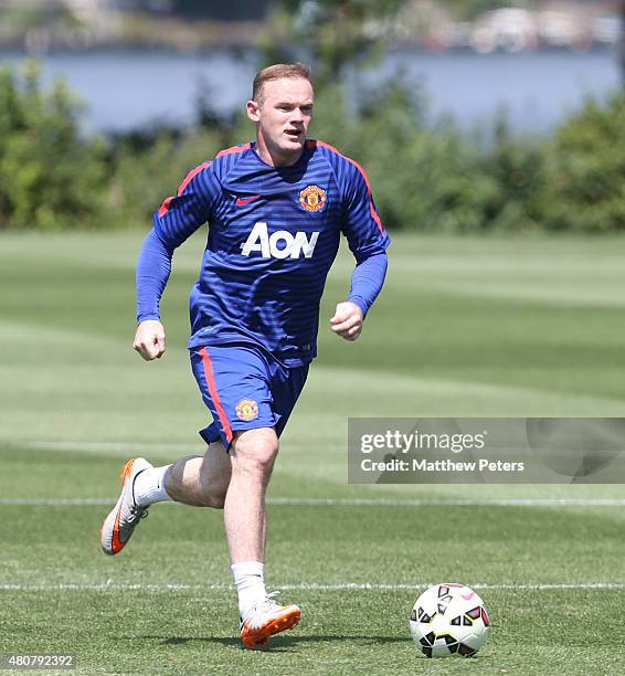 Wayne Rooney of Manchester United in action during a first team training session as part of their pre-season tour of the USA at VMAC on July 15, 2015...