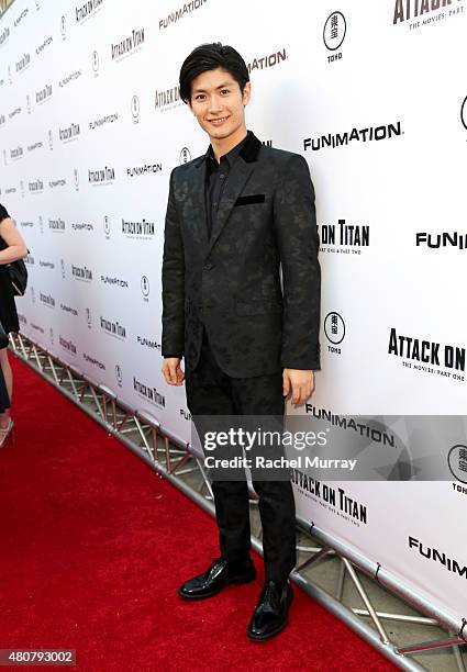 Actor Haruma Miura attends the "ATTACK ON TITAN" World Premiere on July 14, 2015 in Hollywood, California.