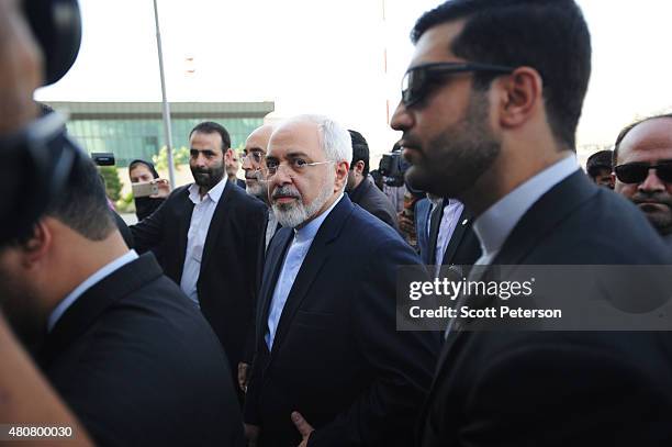 Iranian Foreign Minister Mohammad Javad Zarif touches down on Iranian soil after signing a landmark nuclear deal between Iran and six world powers,...