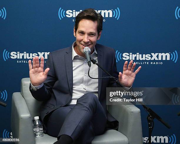 Actor Paul Rudd participates in a Town Hall to promote "Ant-Man" on EW Radio at SiriusXM Studios on July 14, 2015 in New York City.