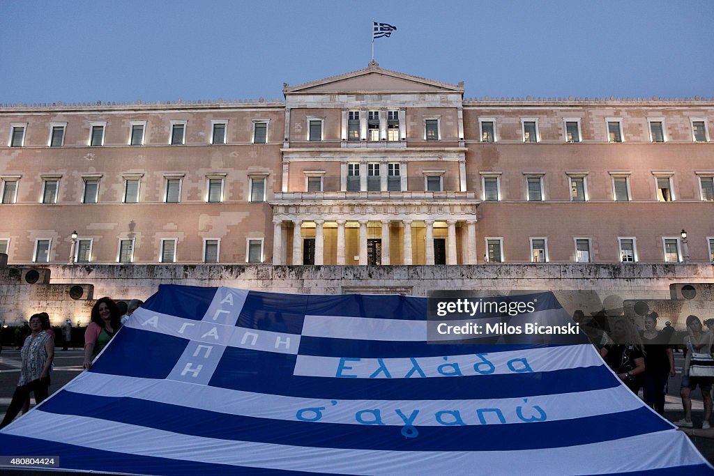 Protests Held In Greece As Parliment Votes On Bailout Agreement