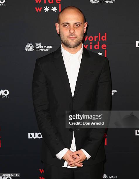 Josh Goot arrives at the L'Uomo Vogue and Woolmark Company Gala and Exhibition to celebrate L'Uomo Vogue magazine's March Issue dedicated to...