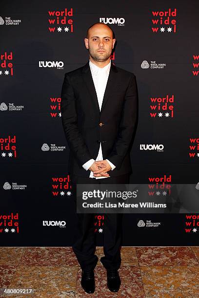 Josh Goot arrives at the L'Uomo Vogue and Woolmark Company Gala and Exhibition to celebrate L'Uomo Vogue magazine's March Issue dedicated to...