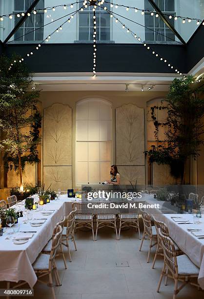 Atmosphere at the Piaget 'Mediterranean Garden' Summer Party private dinner at Spring at Somerset House on July 15, 2015 in London, England.