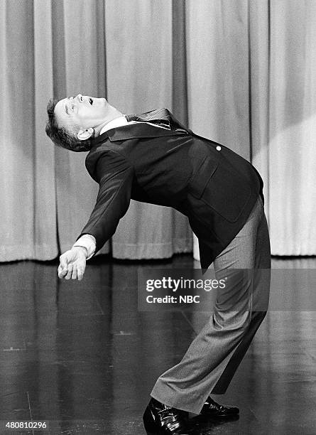 Pictured: Comedian Johnny Dark performs on November 6, 1990 --