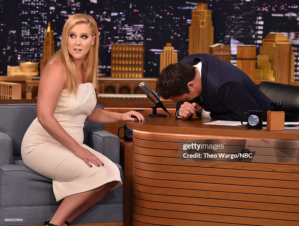 Amy Schumer Visits "The Tonight Show Starring Jimmy Fallon"