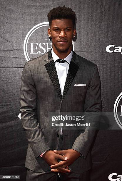 Player Jimmy Butler attends The 2015 ESPYS at Microsoft Theater on July 15, 2015 in Los Angeles, California.