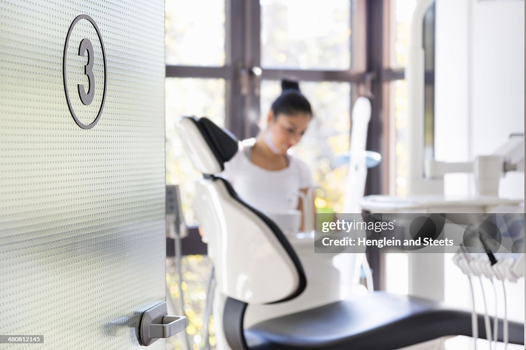 Dental nurse working in dentists