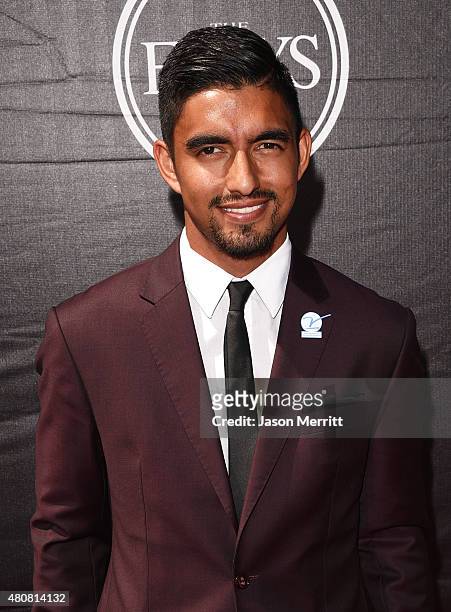 Soccer player A. J. DeLaGarza attends The 2015 ESPYS at Microsoft Theater on July 15, 2015 in Los Angeles, California.