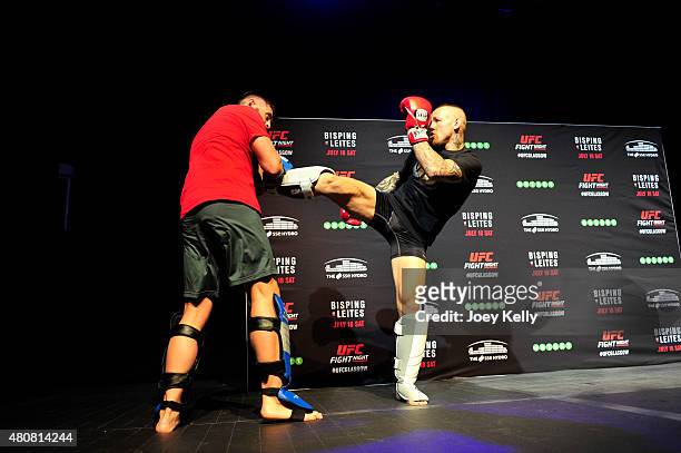 Ross Pearson during the UFC Ultimate Media day and Open Workouts at Glasgow's Old Fruitmarket on July 15, 2015 in Glasgow, Scotland.