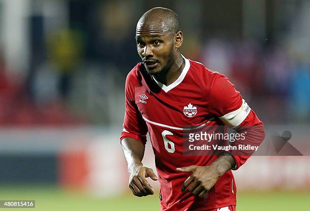 Julian De Guzman of Canada during the 2015 CONCACAF Gold Cup Group B match between Canada and Costa Rica at BMO Field on July 14, 2015 in Toronto,...