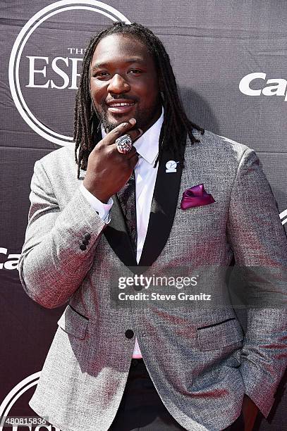 Player LeGarrette Blount attends The 2015 ESPYS at Microsoft Theater on July 15, 2015 in Los Angeles, California.