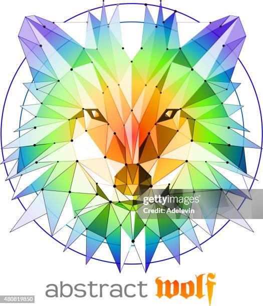 abstract wolf emblem - wolf stock illustrations