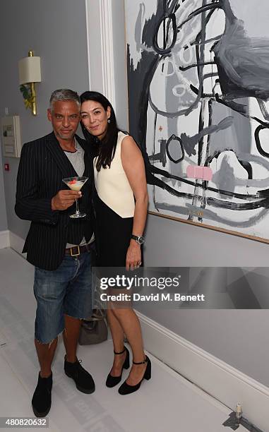 Barry Kamen and Tracy Lowy attend The Laslett pre-opening drinks reception at The Laslett on July 15, 2015 in London, England.