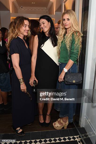 Alice Temperley; Tracy Lowy and Laura Bailey attend The Laslett pre-opening drinks reception at The Laslett on July 15, 2015 in London, England.