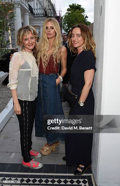 Lara Cazalet; Laura Bailey and Alice Temperley attend The Laslett pre-opening drinks reception at The Laslett on July 15, 2015 in London, England.