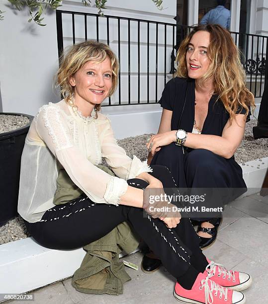 Lara Cazalet and Alice Temperley attend The Laslett pre-opening drinks reception at The Laslett on July 15, 2015 in London, England.