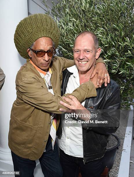 Don Letts and Paul Simonon attend The Laslett pre-opening drinks reception at The Laslett on July 15, 2015 in London, England.