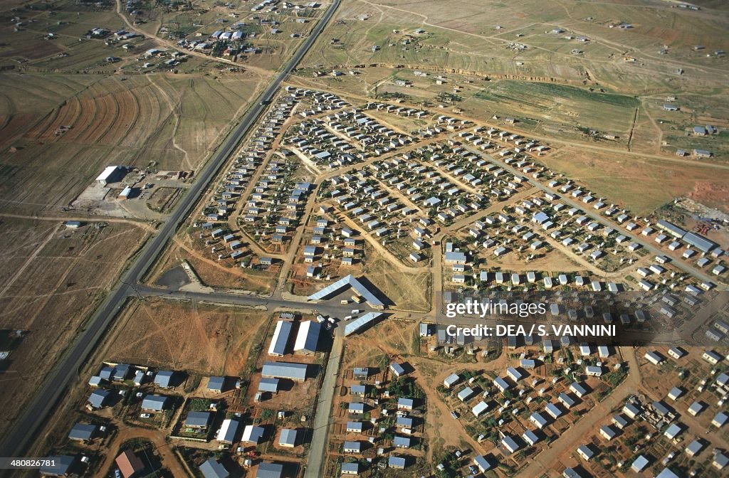 Aerial view of Maseru, Lesotho...
