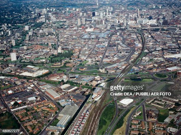 Aerial view of Birmingham - West Midlands, England, United Kingdom