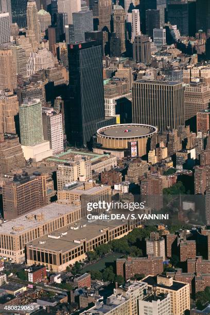 Aerial view of Manhattan, New York, with Madison Square Garden - United States of America