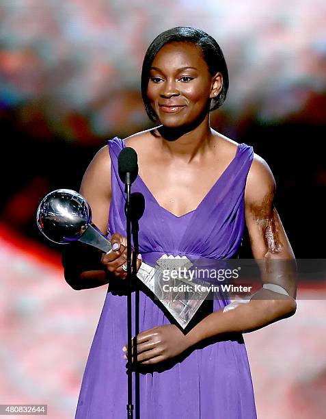 Honoree Danielle Green accepts the Pat Tillman Award for Service onstage during The 2015 ESPYS at Microsoft Theater on July 15, 2015 in Los Angeles,...