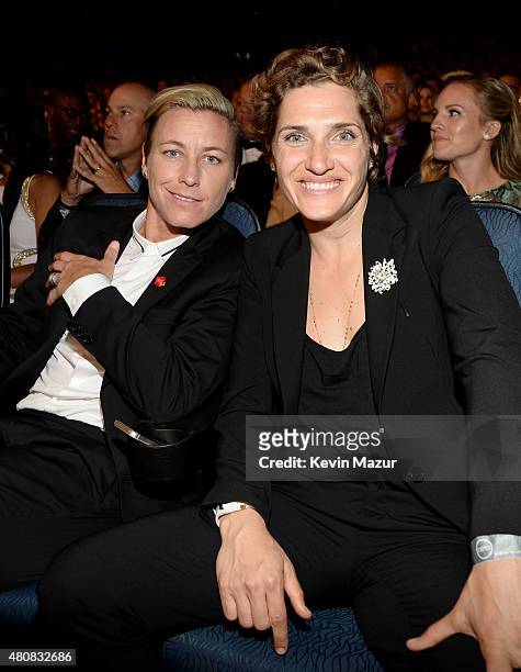 Player Abby Wambach attends The 2015 ESPYS at Microsoft Theater on July 15, 2015 in Los Angeles, California.