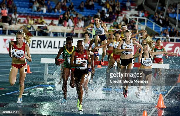 Sandrafelis Chebet Tuei of Kenya in action during round one of the Girls 2000 Meters Steeplechase on day one of the IAAF World Youth Championships...