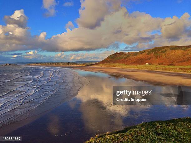 rhossili bay, gower peninsula, wales, uk - rhossili stock pictures, royalty-free photos & images