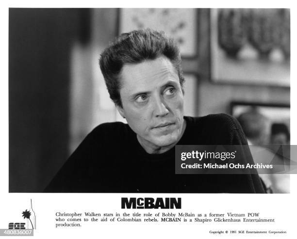 Actor Christopher Walken in a scene from the movie " McBain", circa 1991.