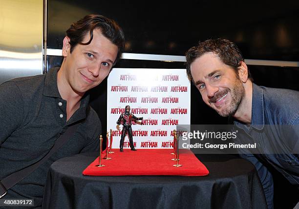 Chris Pare and actor Aaron Abrams attend Marvel's "Ant-Man" Toronto Premiere at Cineplex Odeon Varsity and VIP Cinemas on July 15, 2015 in Toronto,...