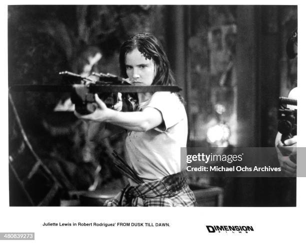 Actress Juliette Lewis in a scene from the Dimension Film movie "From Dusk Till Dawn", circa 1996.