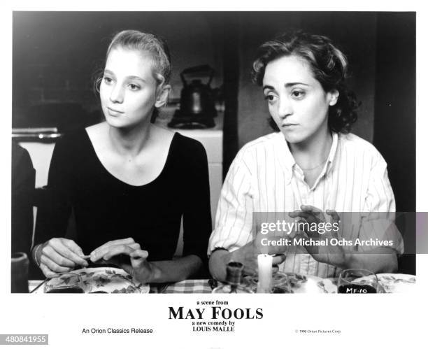 Actresses Rozenne Le Tallec and Dominique Blanc in a scene from the movie " May Fools ", circa 1990.