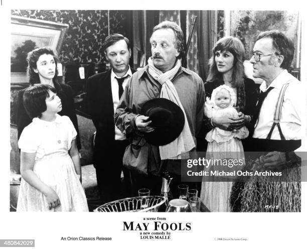 Actors Jeanne Herry, Martine Gautier, François Berleand, Etienne Draber, Harriet Walter and Michel Duchaussoy in a scene from the movie " May Fools...