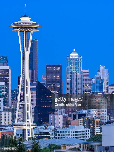 skyline de seattle - seattle imagens e fotografias de stock