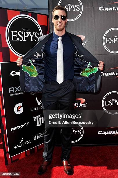 Basketball player Frank "The Tank" Kaminsky arrives at the 2015 ESPYS at Microsoft Theater on July 15, 2015 in Los Angeles, California.