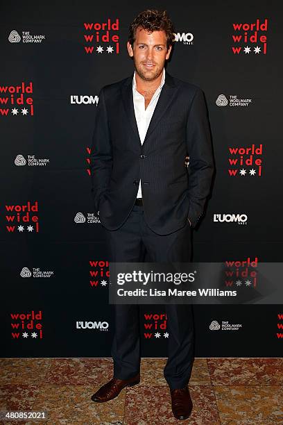 Tim Ross arrives at the L'Uomo Vogue and Woolmark Company Gala and Exhibition to celebrate L'Uomo Vogue magazine's March Issue dedicated to Australia...