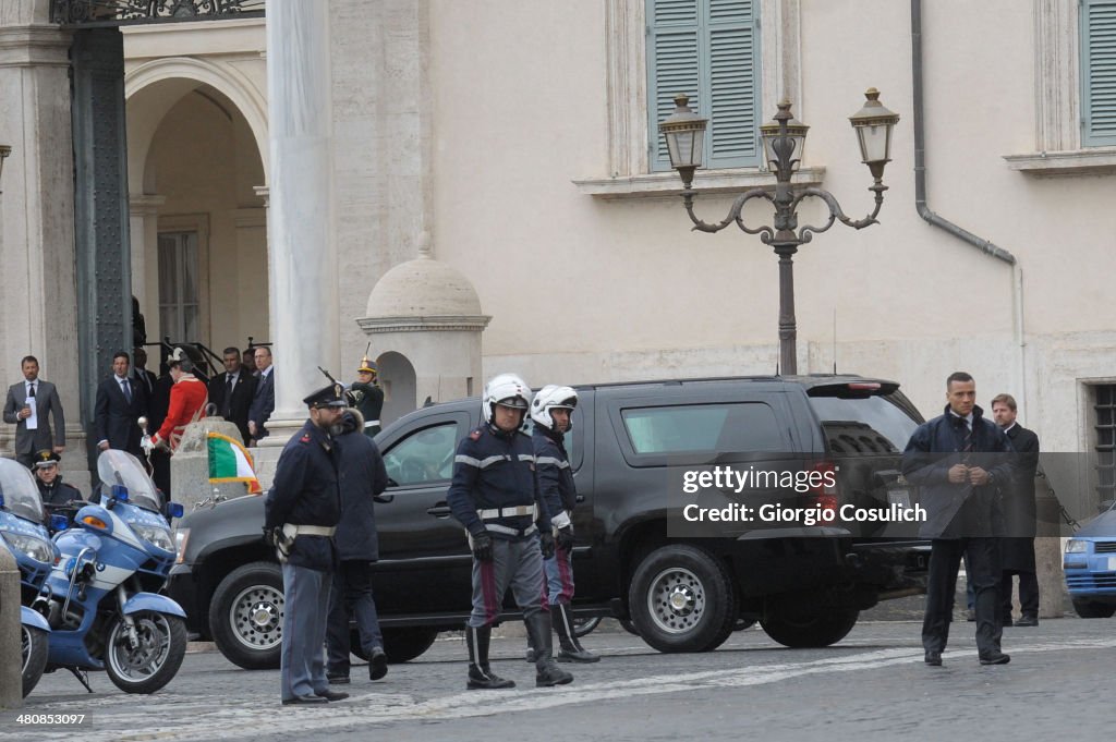 US President Barack Obama Meets Italian President Giorgio Napolitano