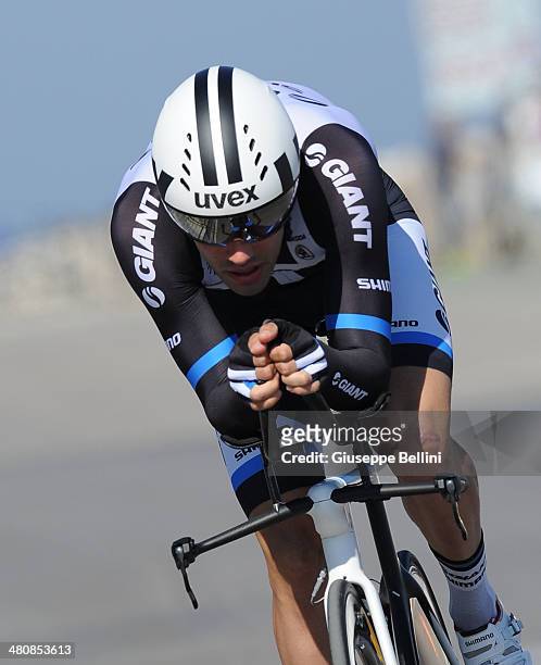 Tom Dumoulin of Team Giant-Shimano in action during stage seven of the 2014 Tirreno Adriatico, a 9.1 km individual time trial stage on March 18, 2014...